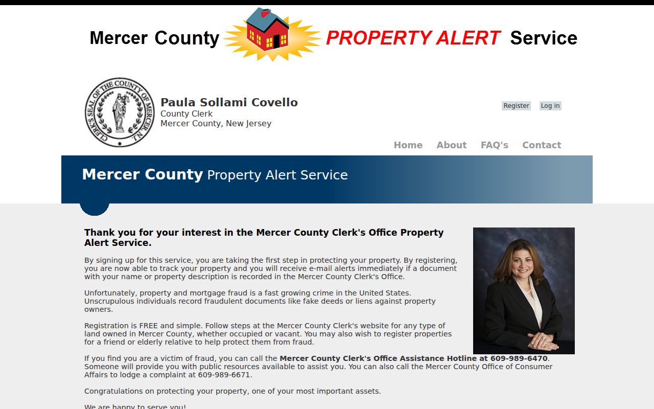 Lawrence Township residents directory Mercer Property Alert page